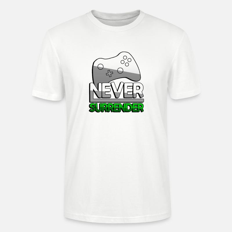 NEVER SURRENDER (Grün) + Controller - Gaming - Stanley/Stella Unisex Bio-T-Shirt CRAFTER - Weiß