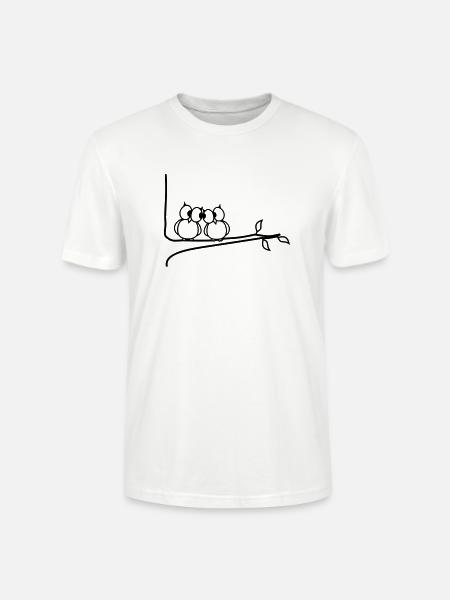 verliebte Eulen - Stanley/Stella Unisex Bio-T-Shirt CRAFTER - Weiß