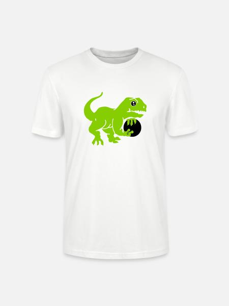 bowling dino (3c) - Stanley/Stella CRAFTER Unisex Organic T-Shirt - white