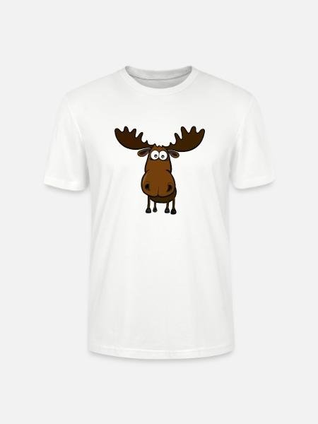 Funny Stupid Moose - Stanley/Stella CRAFTER Unisex Organic T-Shirt - white