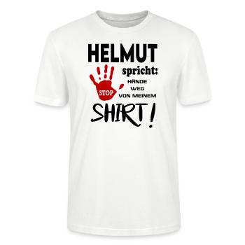 Name Namenstag Geschenkidee HELMUT - Stanley/Stella Unisex Bio-T-Shirt CRAFTER - Weiß - Vorne - Alina (178cm) & Michal (187cm)