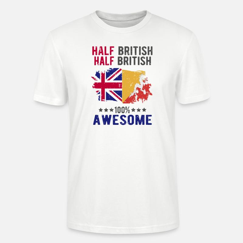 Half British Half British - Stanley/Stella CRAFTER Unisex Organic T-Shirt - white