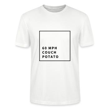 60mph Couch Kartoffel - das ultimative Greyhound Design - Stanley/Stella Unisex Bio-T-Shirt CRAFTER - Weiß - Vorne - Alina (178cm) & Michal (187cm)