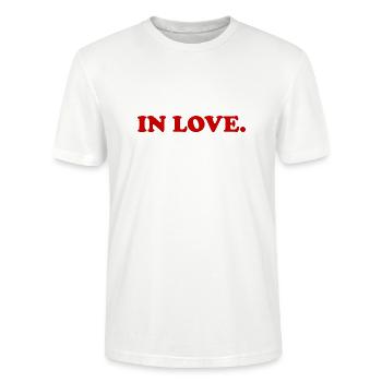 Cadeau Fun : In Love – Élégance et Simplicité - T-shirt bio CRAFTER Stanley Stella Unisexe - blanc - Devant - Alina (178cm) & Michal (187cm)