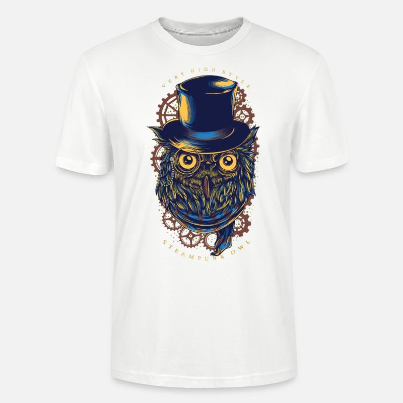 Eule - Steampunk Owl - Stanley/Stella Unisex Bio-T-Shirt CRAFTER - Weiß