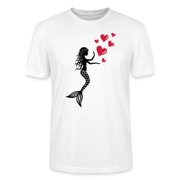Mermaid Meerjungfrau Seejungfrau Valentinstag Nixe - Stanley/Stella Unisex Bio-T-Shirt CRAFTER - Weiß - Vorne - Alina (178cm) & Michal (187cm)