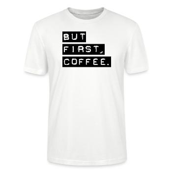 But First Coffee - Stanley/Stella CRAFTER Unisex Organic T-Shirt - white - Front - Alina (178cm) & Michal (187cm)