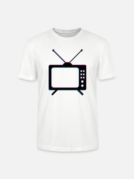 3d tv tv retro antenna screen television - Stanley/Stella CRAFTER Unisex Organic T-Shirt - white