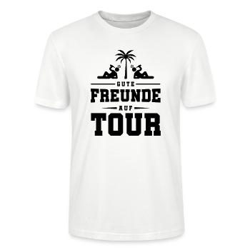 gute freunde auf tour - Stanley/Stella Unisex Bio-T-Shirt CRAFTER - Weiß - Vorne - Alina (178cm) & Michal (187cm)