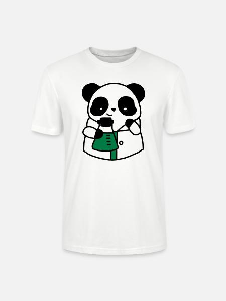 Panda chemical scientist technical biologist - Stanley/Stella CRAFTER Unisex Organic T-Shirt - white