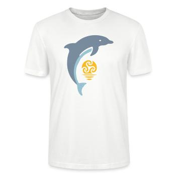 Tribal dolphin - Stanley/Stella Unisex Bio-T-Shirt CRAFTER - Weiß - Vorne - Alina (178cm) & Michal (187cm)