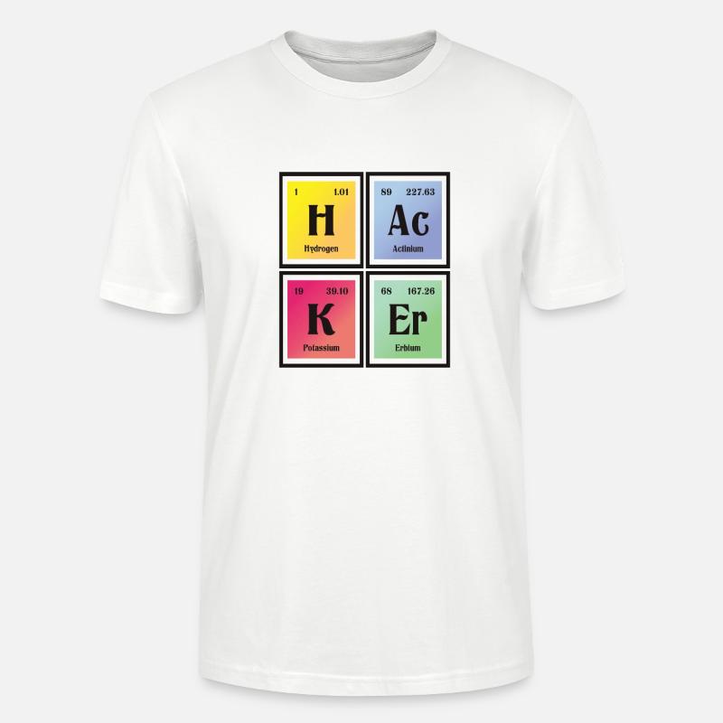| hacker Tableau périodique des éléments - T-shirt bio CRAFTER Stanley Stella Unisexe - blanc