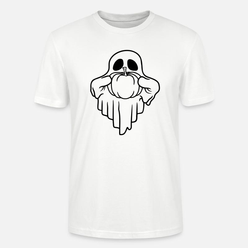 Halloween Kürbis Geist Comic - Stanley/Stella Unisex Bio-T-Shirt CRAFTER - Weiß