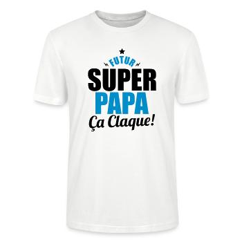 future super papa ca claque - T-shirt bio CRAFTER Stanley Stella Unisexe - blanc - Devant - Alina (178cm) & Michal (187cm)