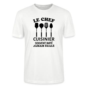 Chef cuisinier 2 - T-shirt bio CRAFTER Stanley Stella Unisexe - blanc - Devant - Alina (178cm) & Michal (187cm)