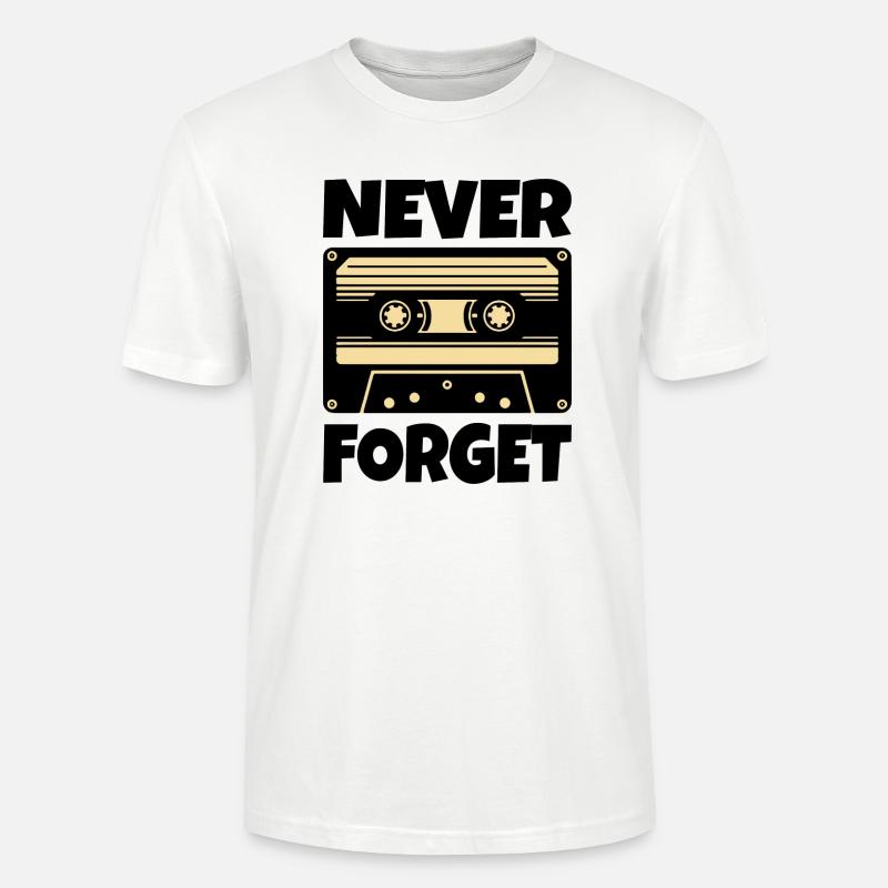 Kassette Retro Never Forget - Stanley/Stella Unisex Bio-T-Shirt CRAFTER - Weiß