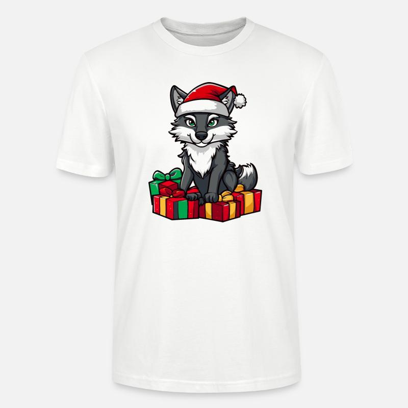 Cadeaux de Noël Loup - T-shirt bio CRAFTER Stanley Stella Unisexe - blanc