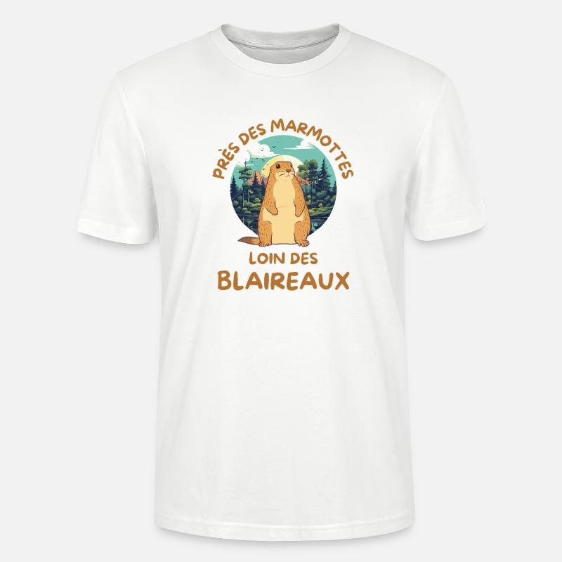 Humour marmotte - T-shirt bio CRAFTER Stanley Stella Unisexe - blanc