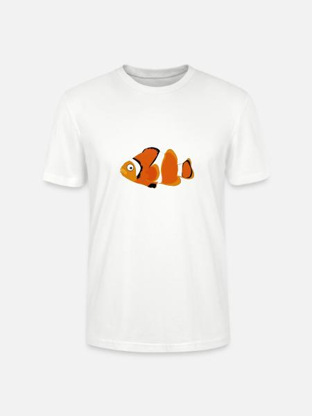 Cute Funny Cute Fish Comic Drawing T-Shirt - Stanley/Stella CRAFTER Unisex Organic T-Shirt - white