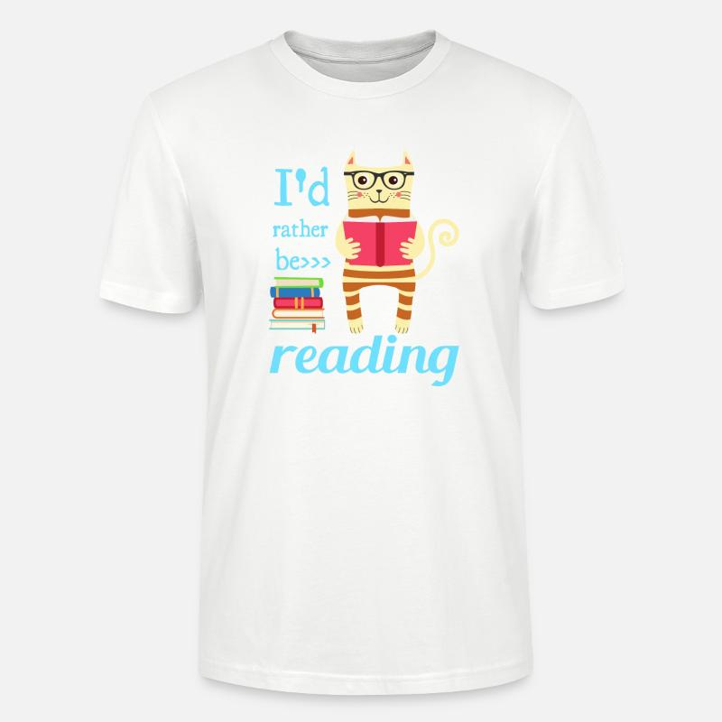 I would rather read - Stanley/Stella CRAFTER Unisex Organic T-Shirt - white