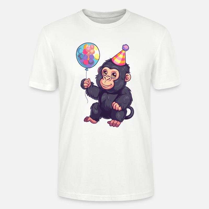 Gorille Anniversaire Bébé - T-shirt bio CRAFTER Stanley Stella Unisexe - blanc