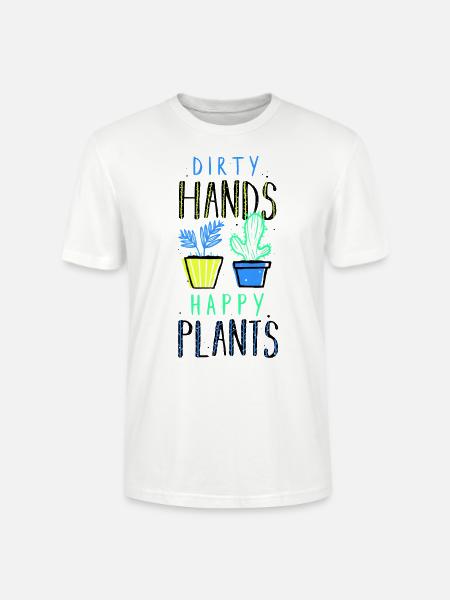 dirty hands happy plants - Stanley/Stella CRAFTER Unisex Organic T-Shirt - white