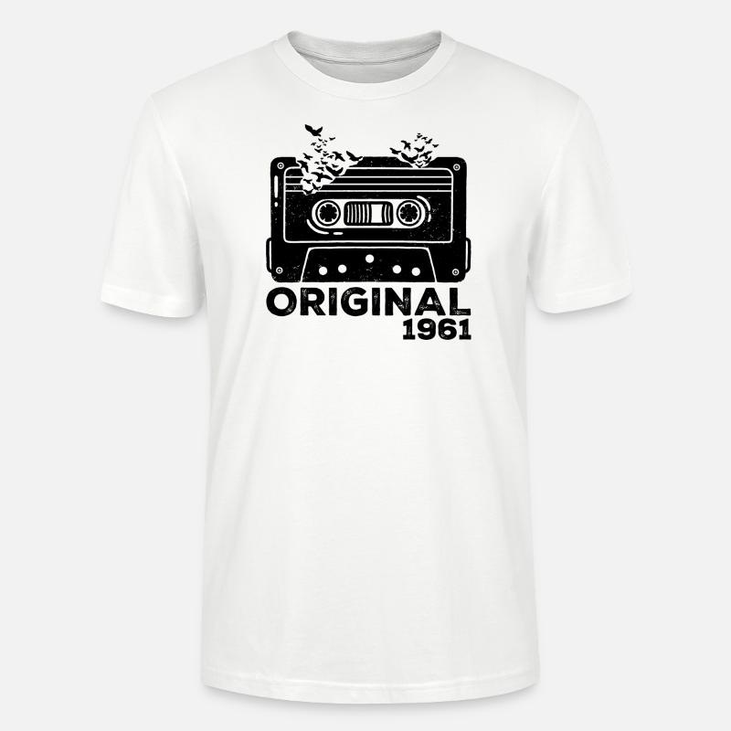 Année de naissance 1961 Cassette 1961 Anniversaire 1961 - T-shirt bio CRAFTER Stanley Stella Unisexe - blanc