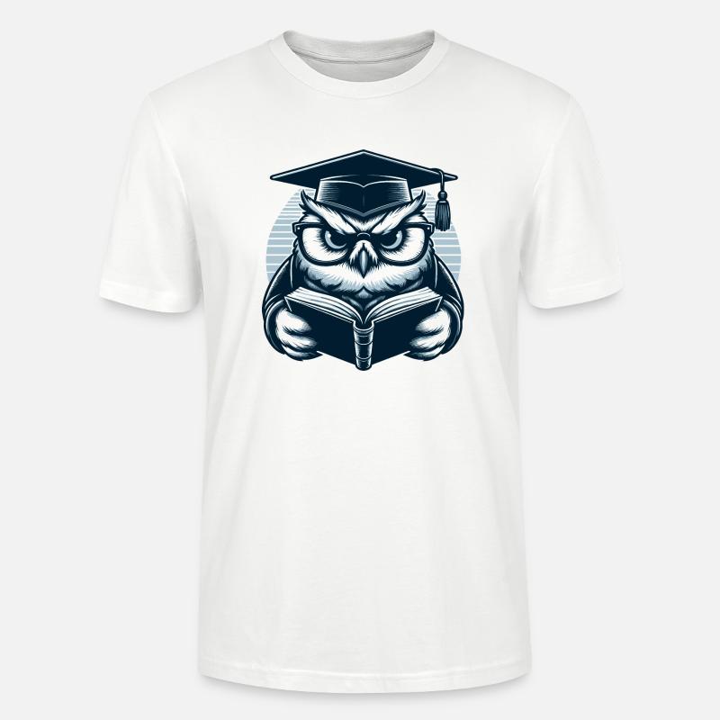 Lesende Eule - Stanley/Stella Unisex Bio-T-Shirt CRAFTER - Weiß