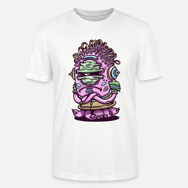 Créature extraterrestre rose de l’espace - T-shirt bio CRAFTER Stanley Stella Unisexe - blanc