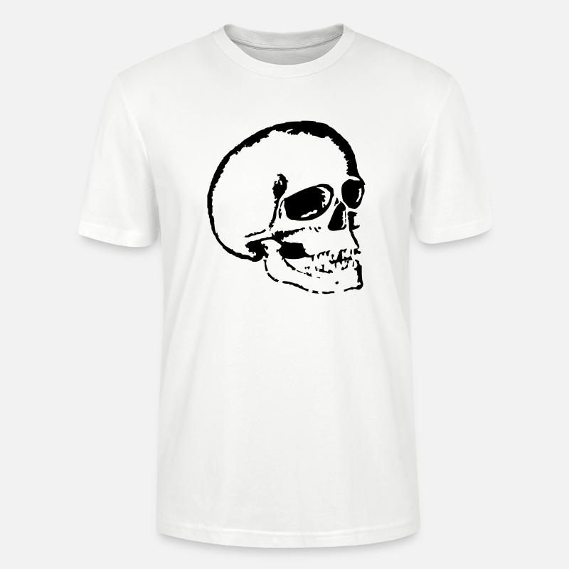 Crâne, crâne et os croisés - T-shirt bio CRAFTER Stanley Stella Unisexe - blanc