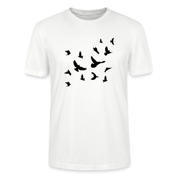 Vögel - Stanley/Stella Unisex Bio-T-Shirt CRAFTER - Weiß - Vorne - Alina (178cm) & Michal (187cm)