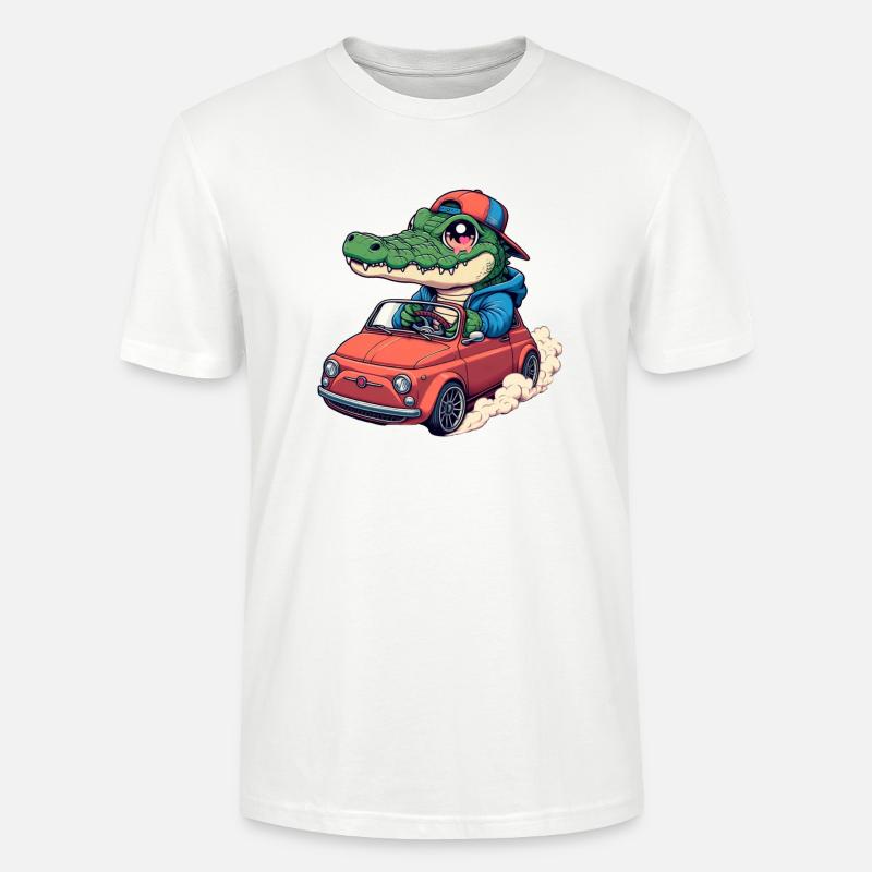 Krokodil-Auto - Stanley/Stella Unisex Bio-T-Shirt CRAFTER - Weiß