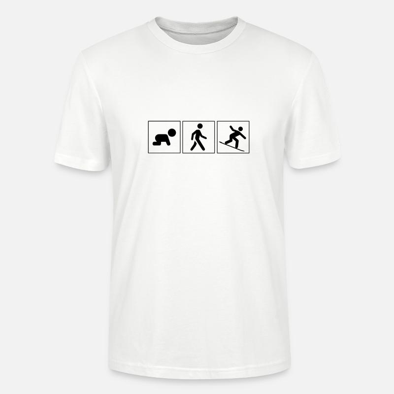 Snowboarder Evolution cadeau Snow Boarder - T-shirt bio CRAFTER Stanley Stella Unisexe - blanc