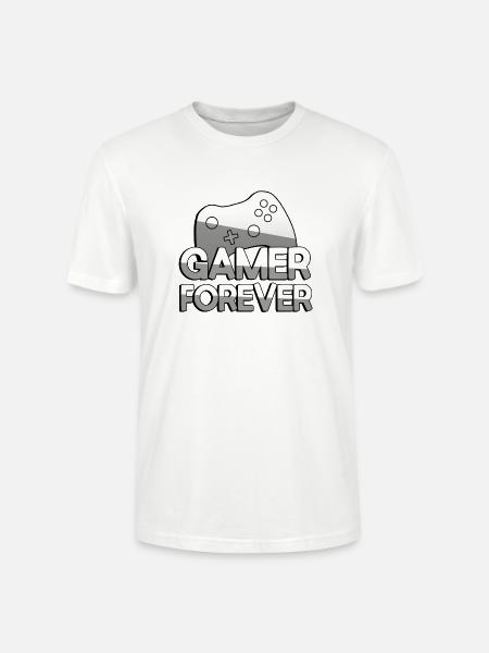 GAMER FOREVER + Controller - Gaming - Stanley/Stella CRAFTER Unisex Organic T-Shirt - white