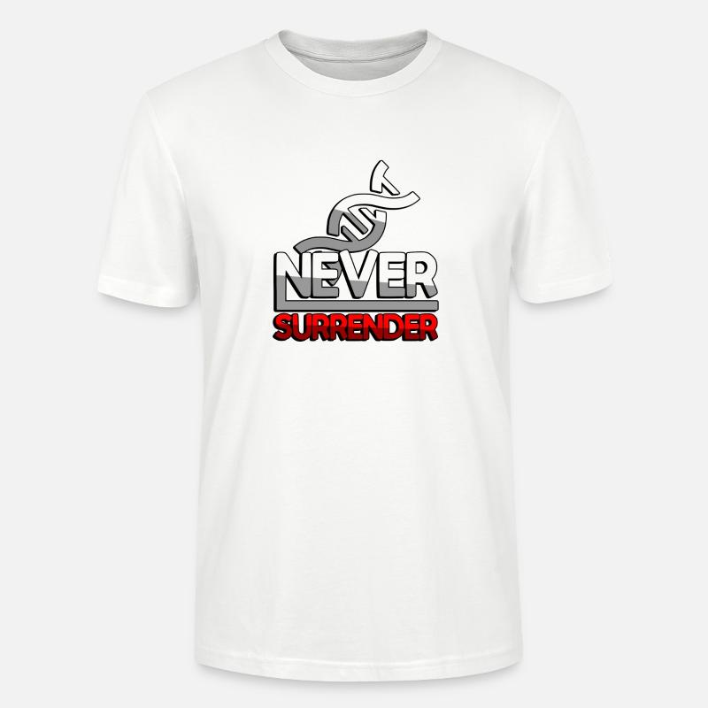 NEVER SURRENDER (Rouge) + ADN - Jeux - T-shirt bio CRAFTER Stanley Stella Unisexe - blanc
