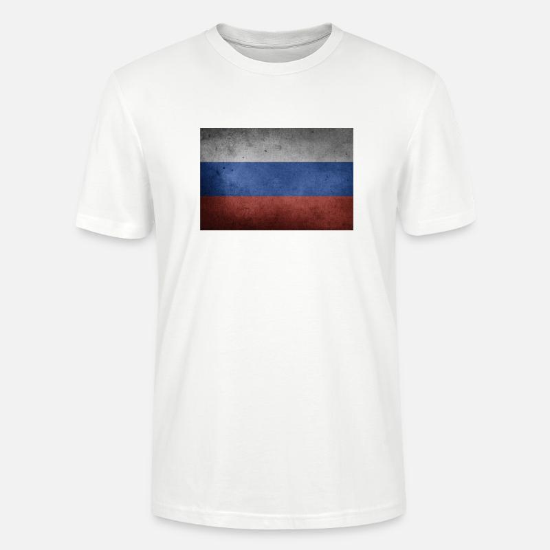 Russie Drapeau Russie Drapeau - T-shirt bio CRAFTER Stanley Stella Unisexe - blanc