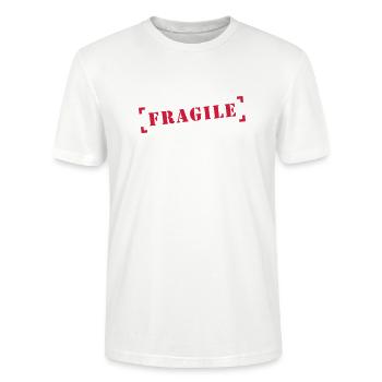 fragile, attention, prudence, fragile, attention, - T-shirt bio CRAFTER Stanley Stella Unisexe - blanc - Devant - Alina (178cm) & Michal (187cm)