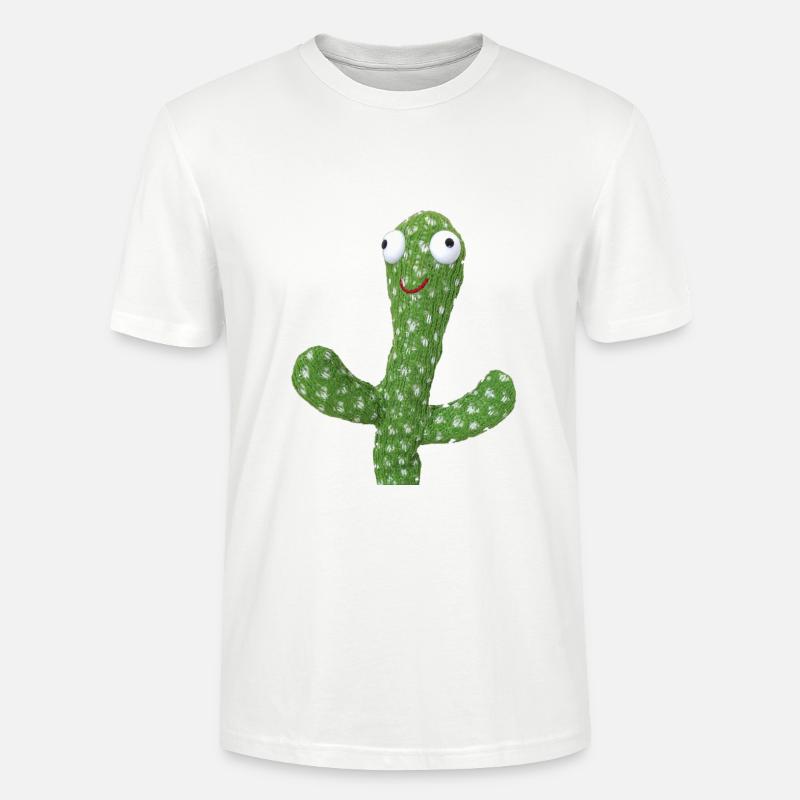 Le joli cactus vert - T-shirt bio CRAFTER Stanley Stella Unisexe - blanc