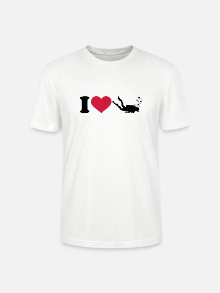I love Diving - Stanley/Stella CRAFTER Unisex Organic T-Shirt - white