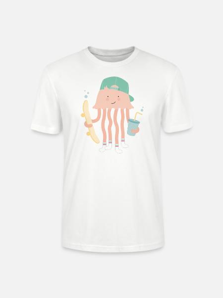 SKATER JELLYFISH - Stanley/Stella Unisex Bio-T-Shirt CRAFTER - Weiß