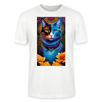 Chat merveilleux - T-shirt bio CRAFTER Stanley Stella Unisexe - blanc - Devant - Alina (178cm) & Michal (187cm)