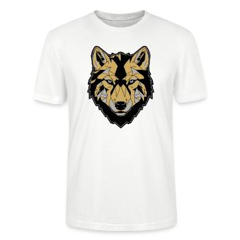 Visage de loup, or - T-shirt bio CRAFTER Stanley Stella Unisexe - blanc - Devant - Alina (178cm) & Michal (187cm)
