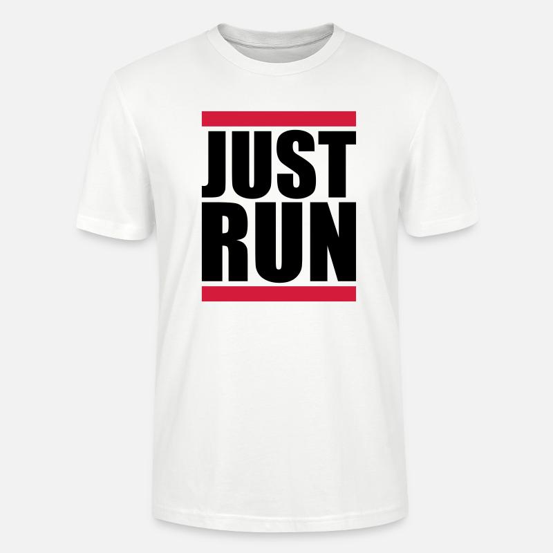 Just Run Balken Logo - Stanley/Stella Unisex Bio-T-Shirt CRAFTER - Weiß