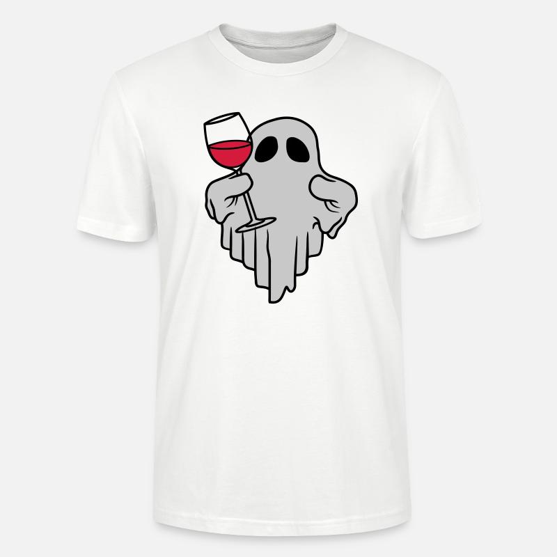Wein trinkender Geist Comic - Stanley/Stella Unisex Bio-T-Shirt CRAFTER - Weiß