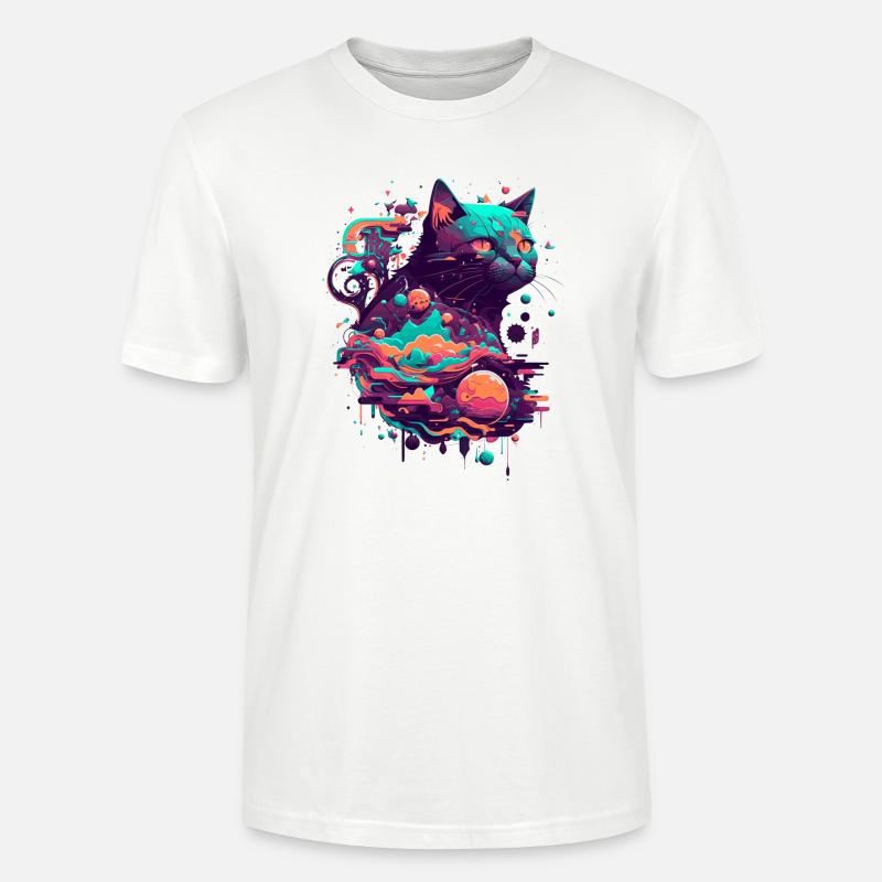 vector katze 2 0 - Stanley/Stella Unisex Bio-T-Shirt CRAFTER - Weiß