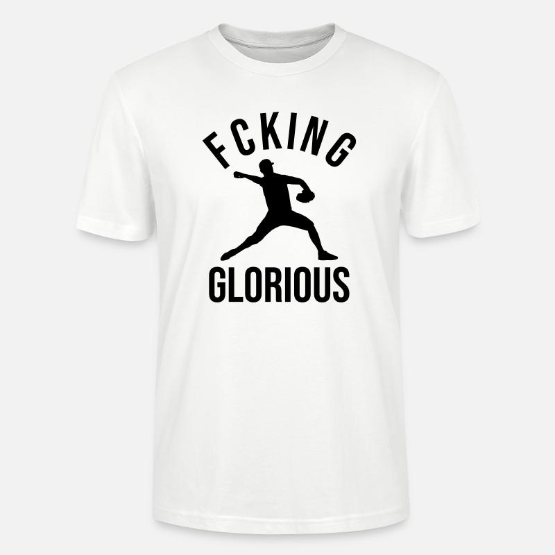 Baseball Pitcher Design Geschenk - Stanley/Stella Unisex Bio-T-Shirt CRAFTER - Weiß
