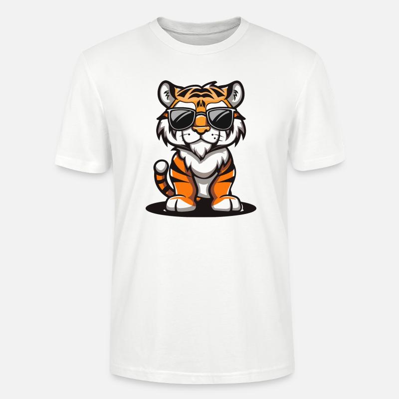 Tiger Comic Cool - Stanley/Stella Unisex Bio-T-Shirt CRAFTER - Weiß