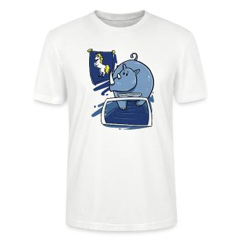 Rhino Nashorn Einhorn lustig Weihnachten Geschenk - Stanley/Stella Unisex Bio-T-Shirt CRAFTER - Weiß - Vorne - Alina (178cm) & Michal (187cm)