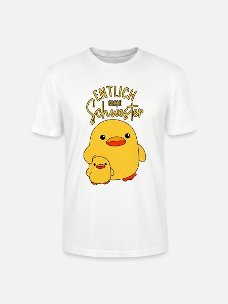 Enten Geschwister Endlich ENTlich Große Schwester - Stanley/Stella Unisex Bio-T-Shirt CRAFTER - Weiß