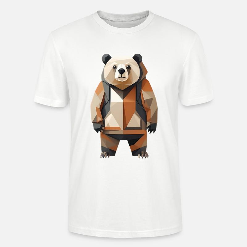 Polypanda Panda Low-Poly - T-shirt bio CRAFTER Stanley Stella Unisexe - blanc